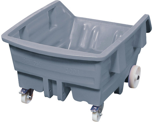 Kiepwagen met wielen, 500 l, kunststof, grijs