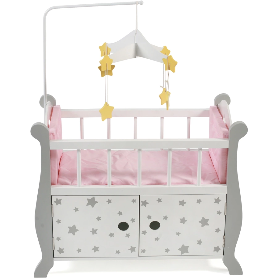 BAYER CHIC 2000 Puppenbett mit Mobile Stars grau