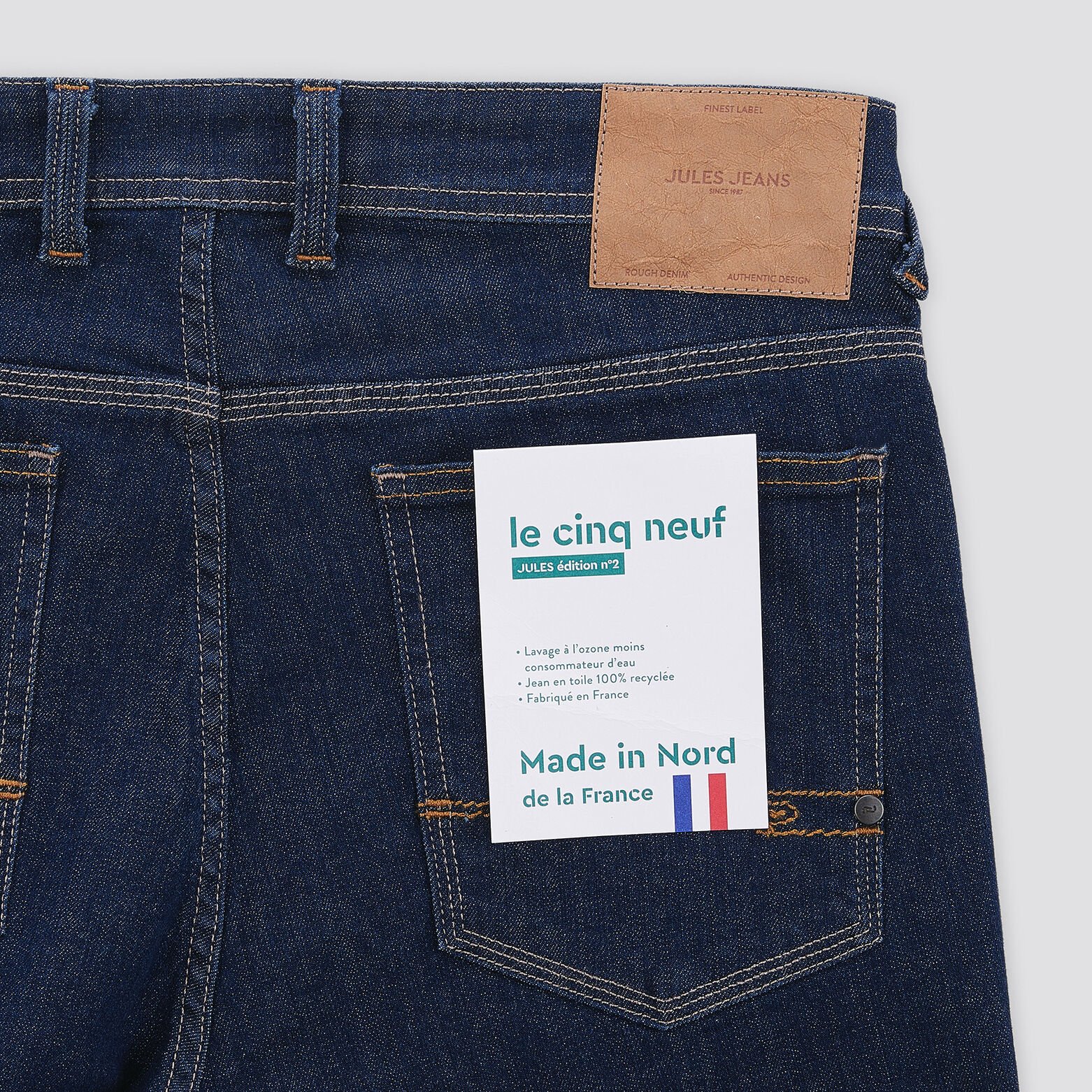 Jean straight cinq neuf édition n°2 Made in France Bleu