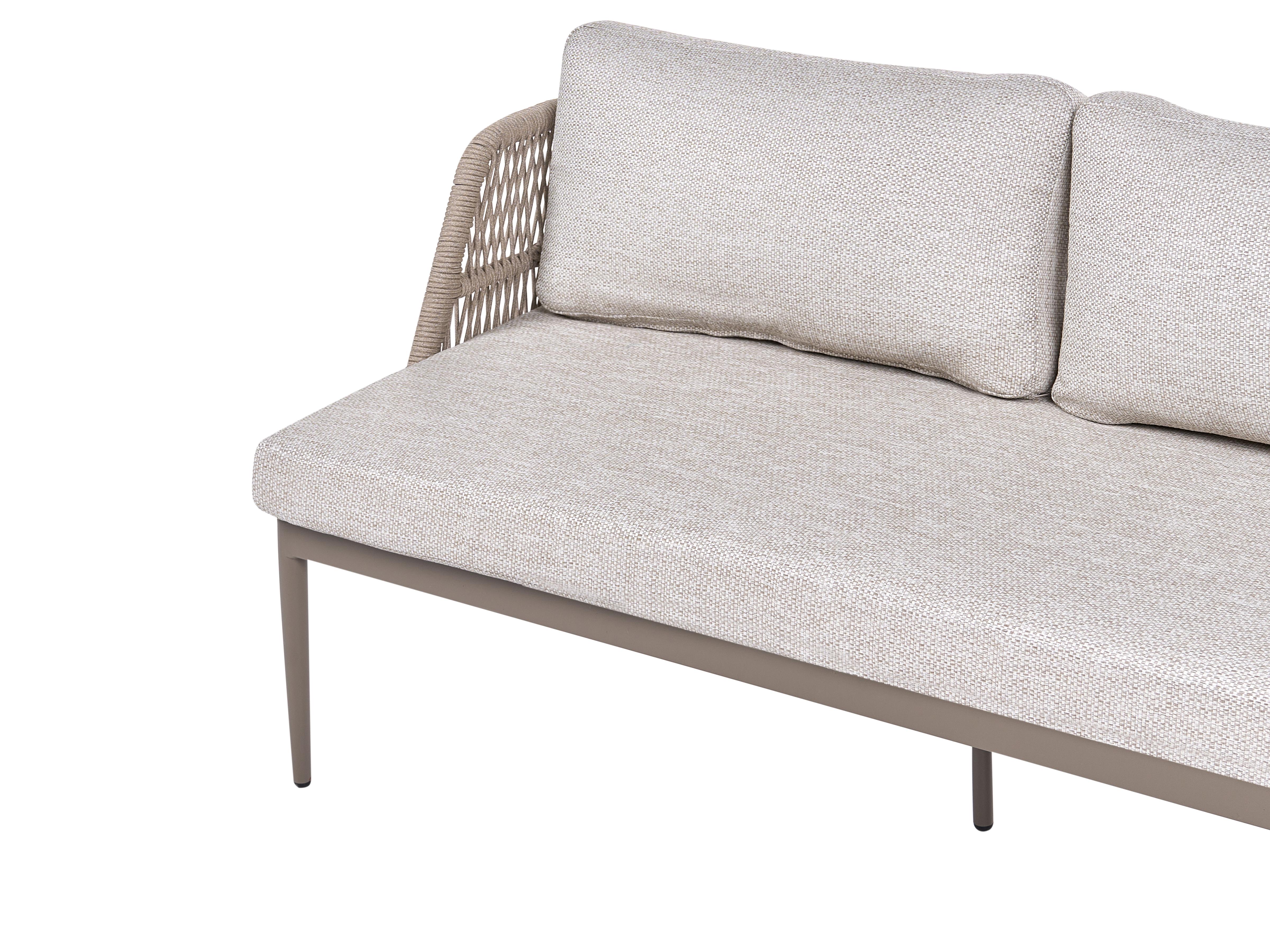 Tuin hoekloungeset met tafel 3-zits LEFFE linkszijdig Metaal Beige