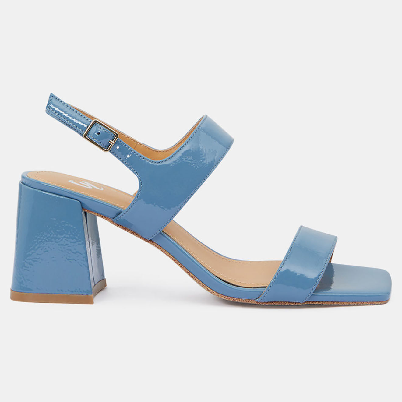 Galeries Lafayette Sandales en Cuir bleu jean
