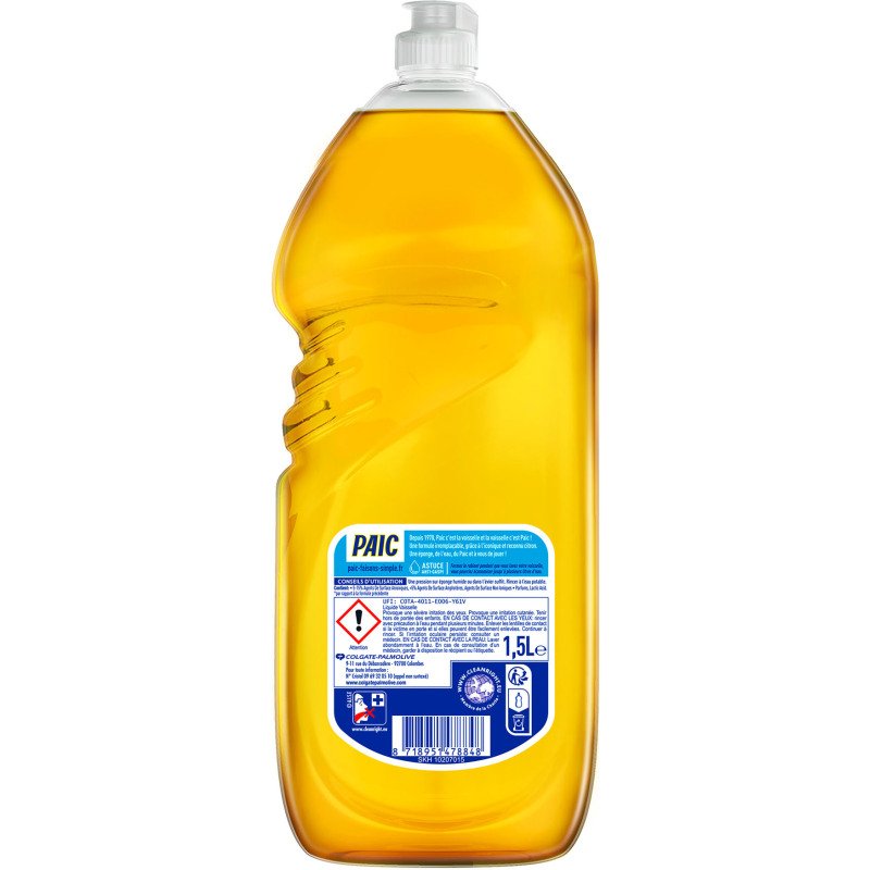 Liquide vaisselle mains Paic citron - Flacon de 1,5 L