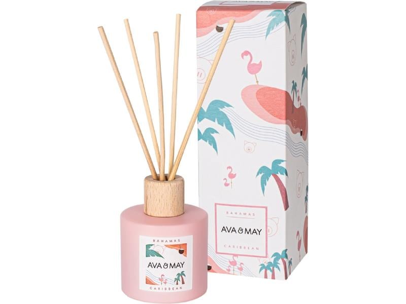 AVA & MAY Duftstäbchen Bahamas 100 ml Raumduft mit Stäbchen aus Rattan