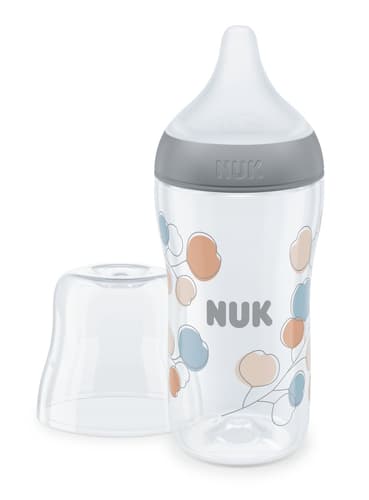 NUK Perfect Match Babyflasche, 260 ml, ab 3 Monate grau