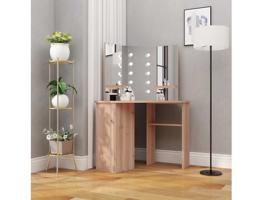 VIDAXL - Coiffeuse d'angle avec led chêne 111x54x141,5 cm