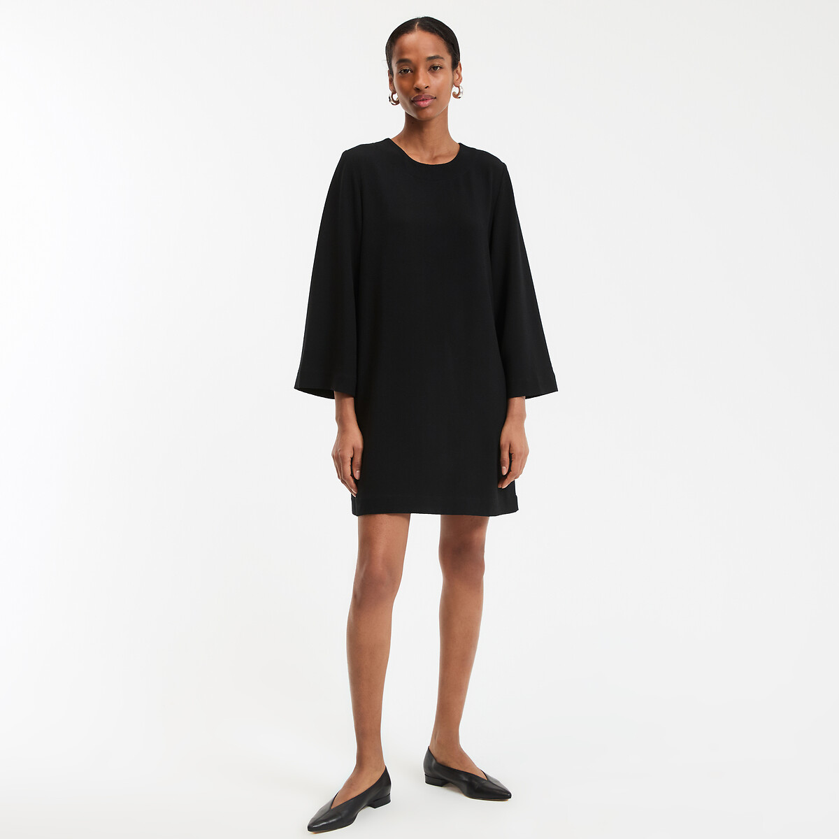 COLEÇÃO LA REDOUTE<br>Vestido amplo, curto, mangas 3/4