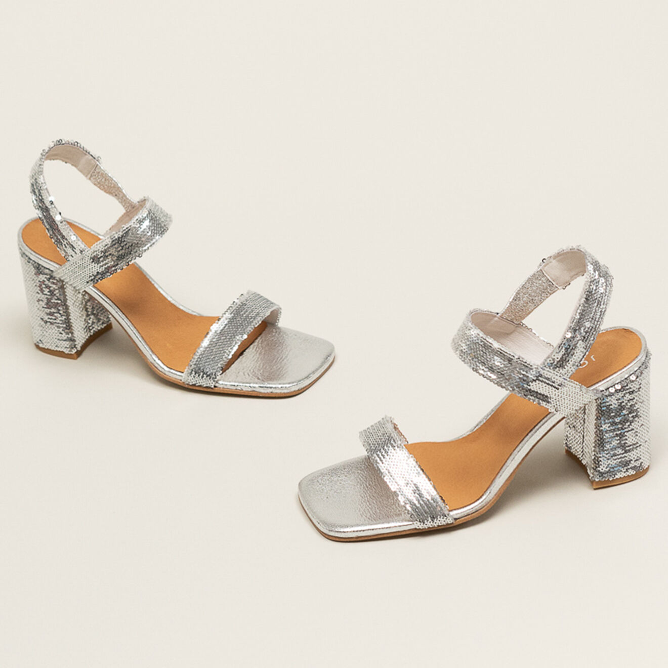 Jonak Sandales en Sequins Daline argentées - Talon 8 cm