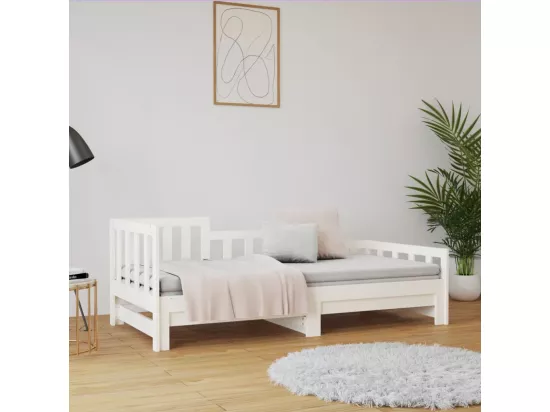 Lit coulissant sans matelas blanc 2x(90x200) cm