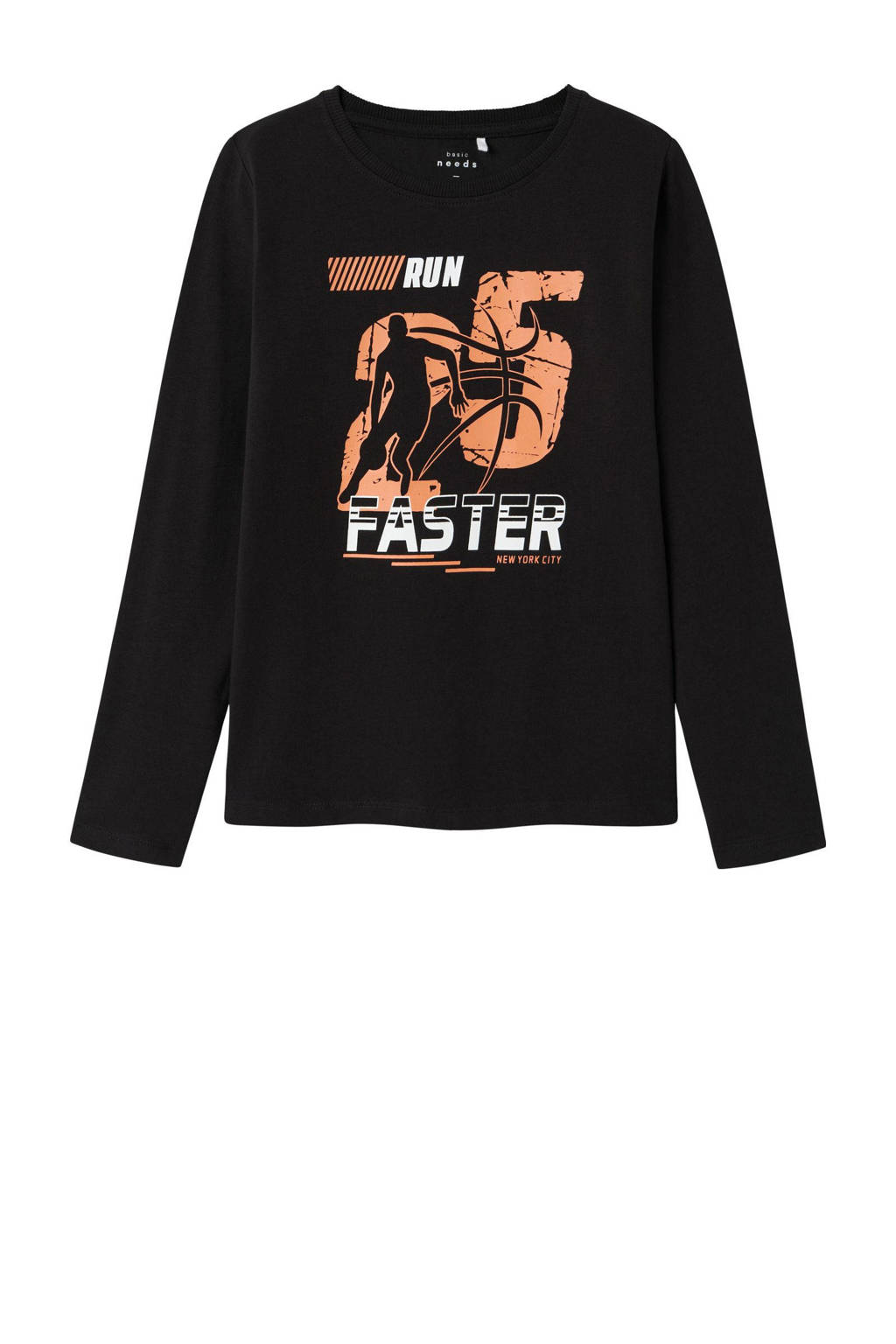NAME IT longsleeve NKMVUX met printopdruk zwart
