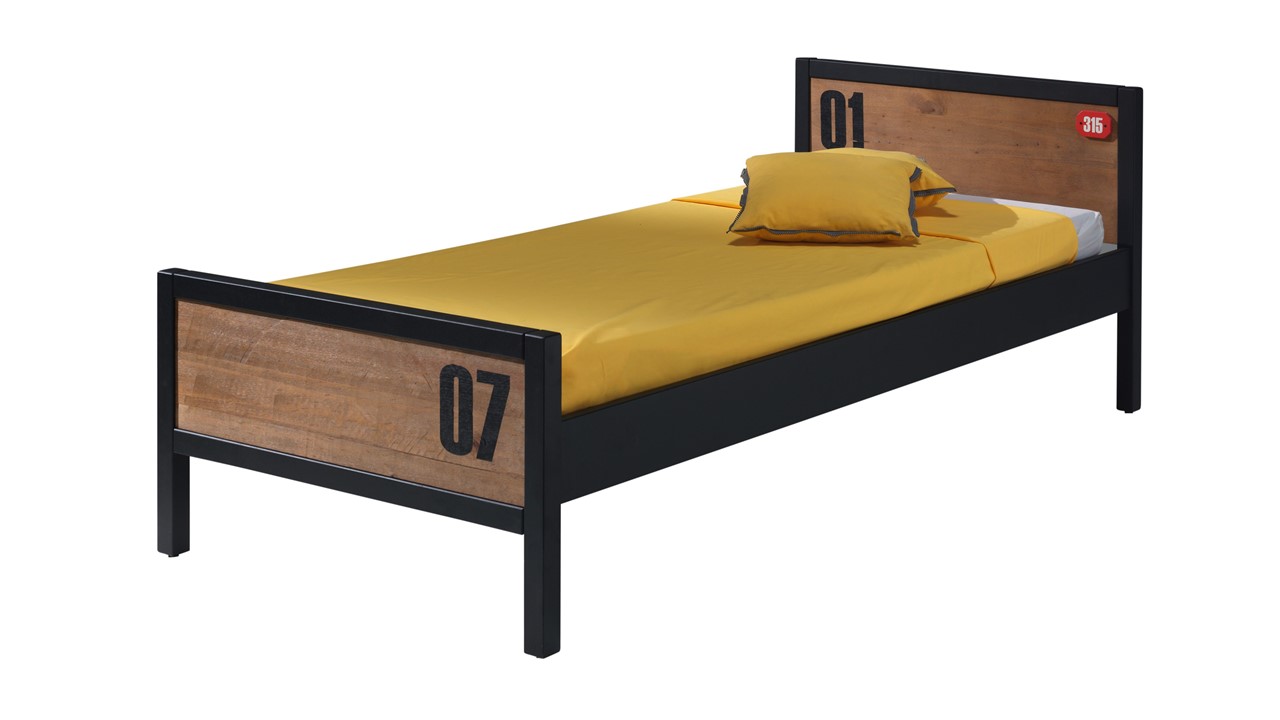 Bed Daan bruin/zwart