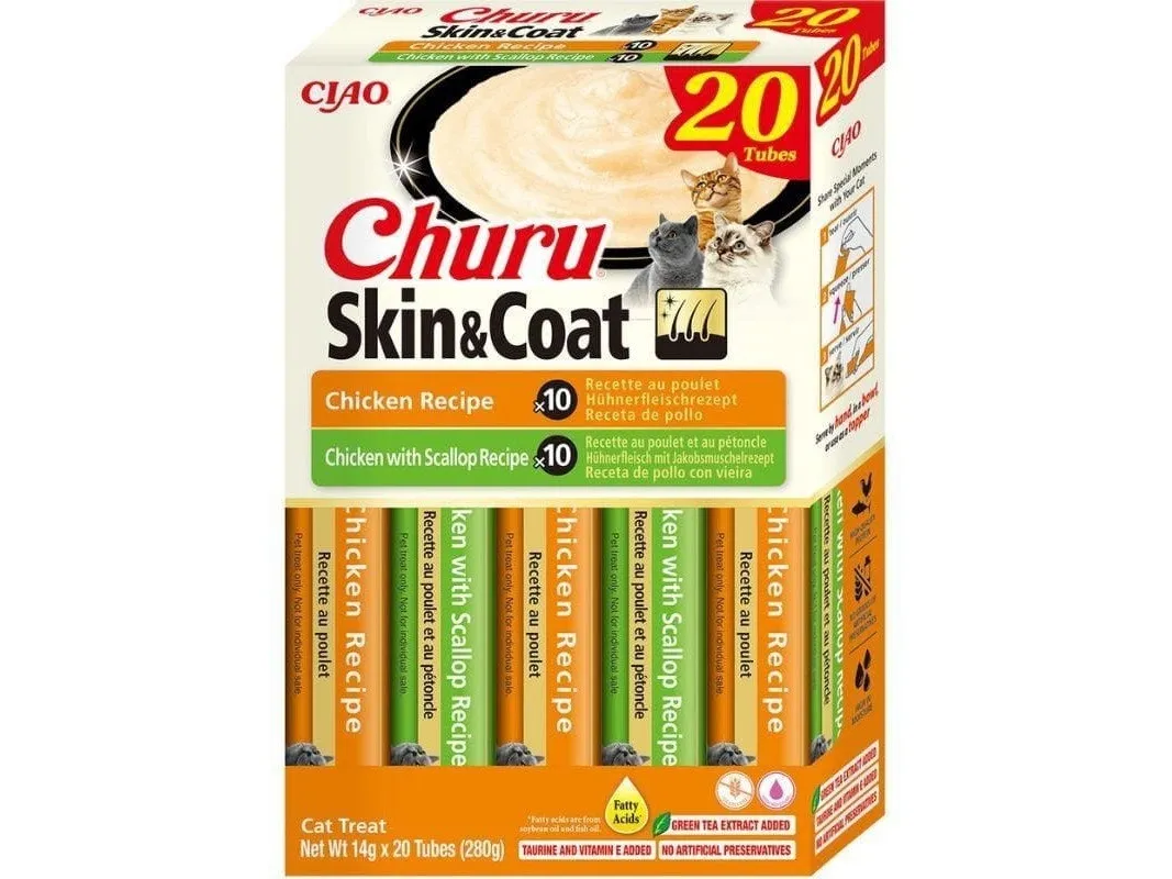 INABA CAT CHURU SKIN & COAT CHICKEN przysmak dla kota 20x14g (280g)