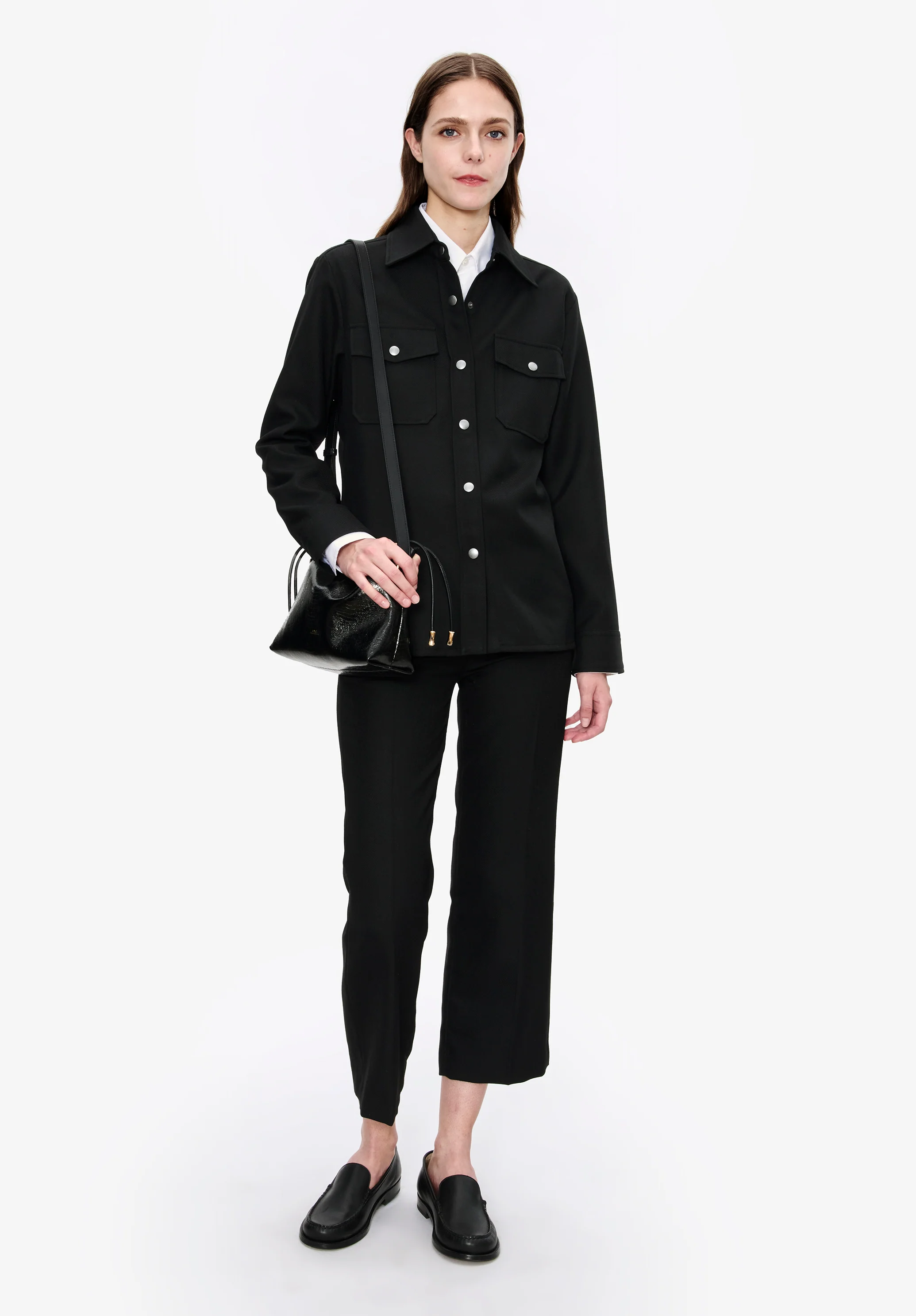 Surchemise laine unie - Noir