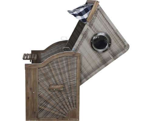 deVries Greenline 135+ strandstoel, stof 743, 130 x 80 cm, half-liggend, blauw