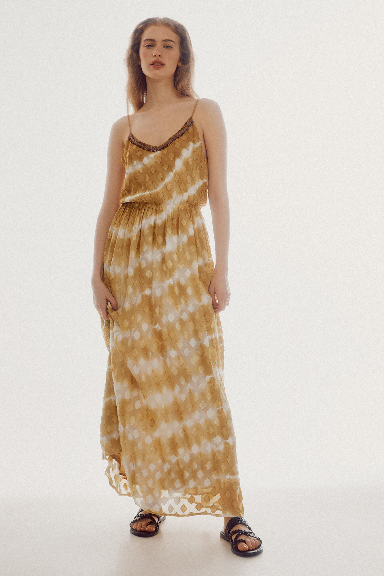 Vestido tie-dye - Dorado