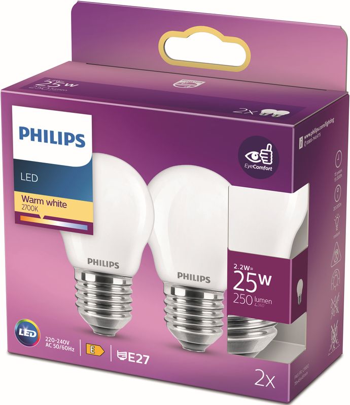 Philips - LED-lamp - Warmwit Licht - E27-Fitting - Energiezuinig