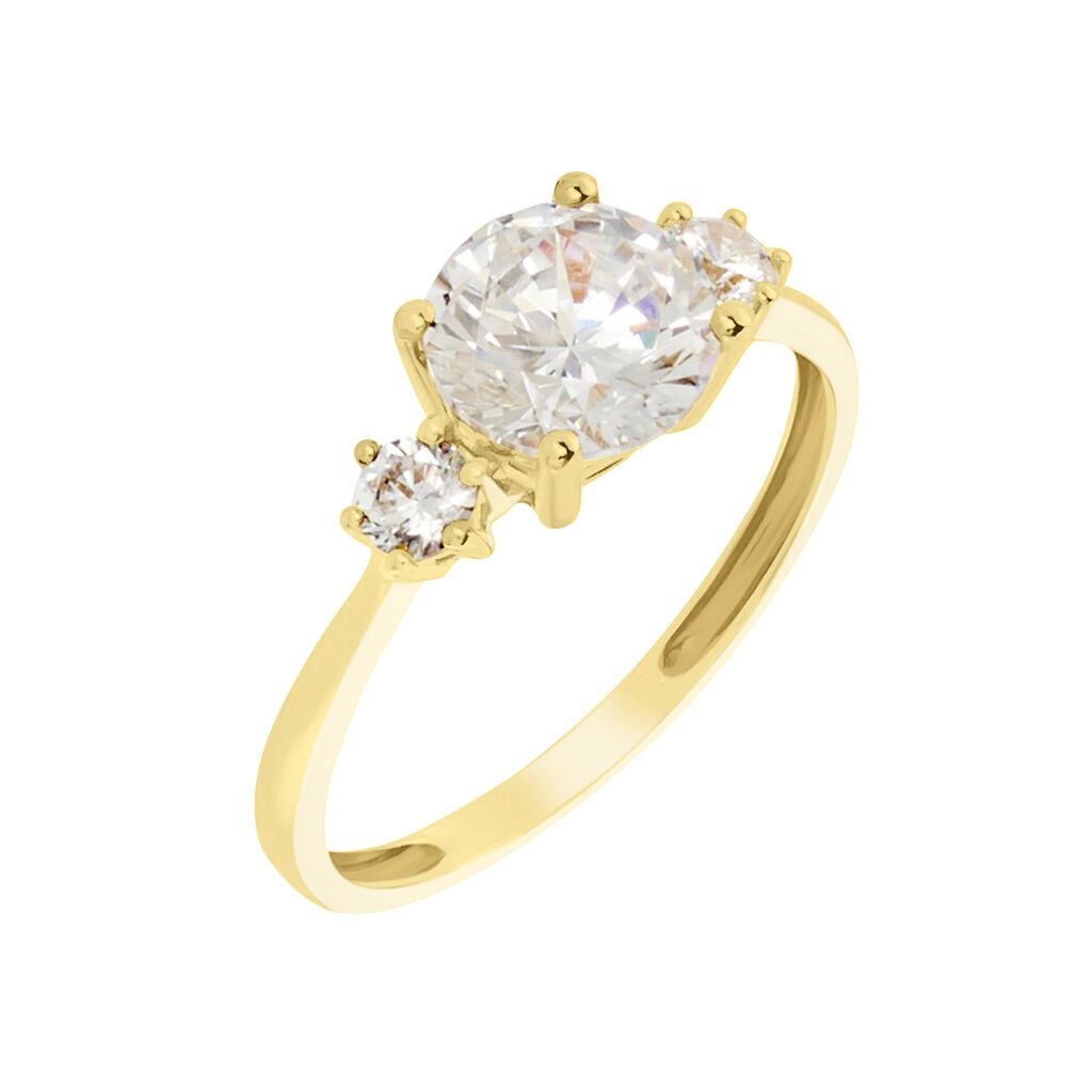 Bague Or Jaune Kesari Oxyde De Zirconium