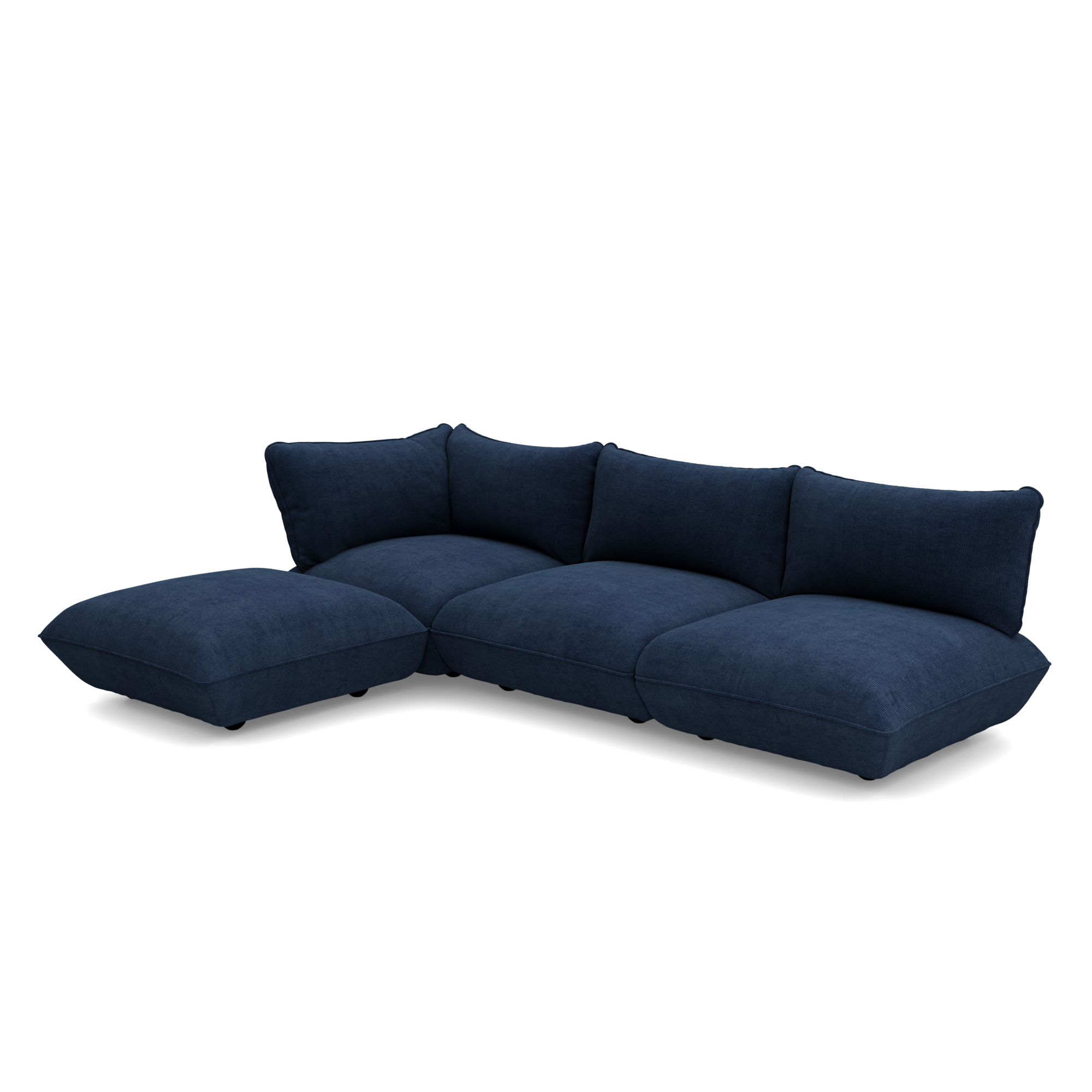 Hoekbank Sumo links cord recycled deep blue