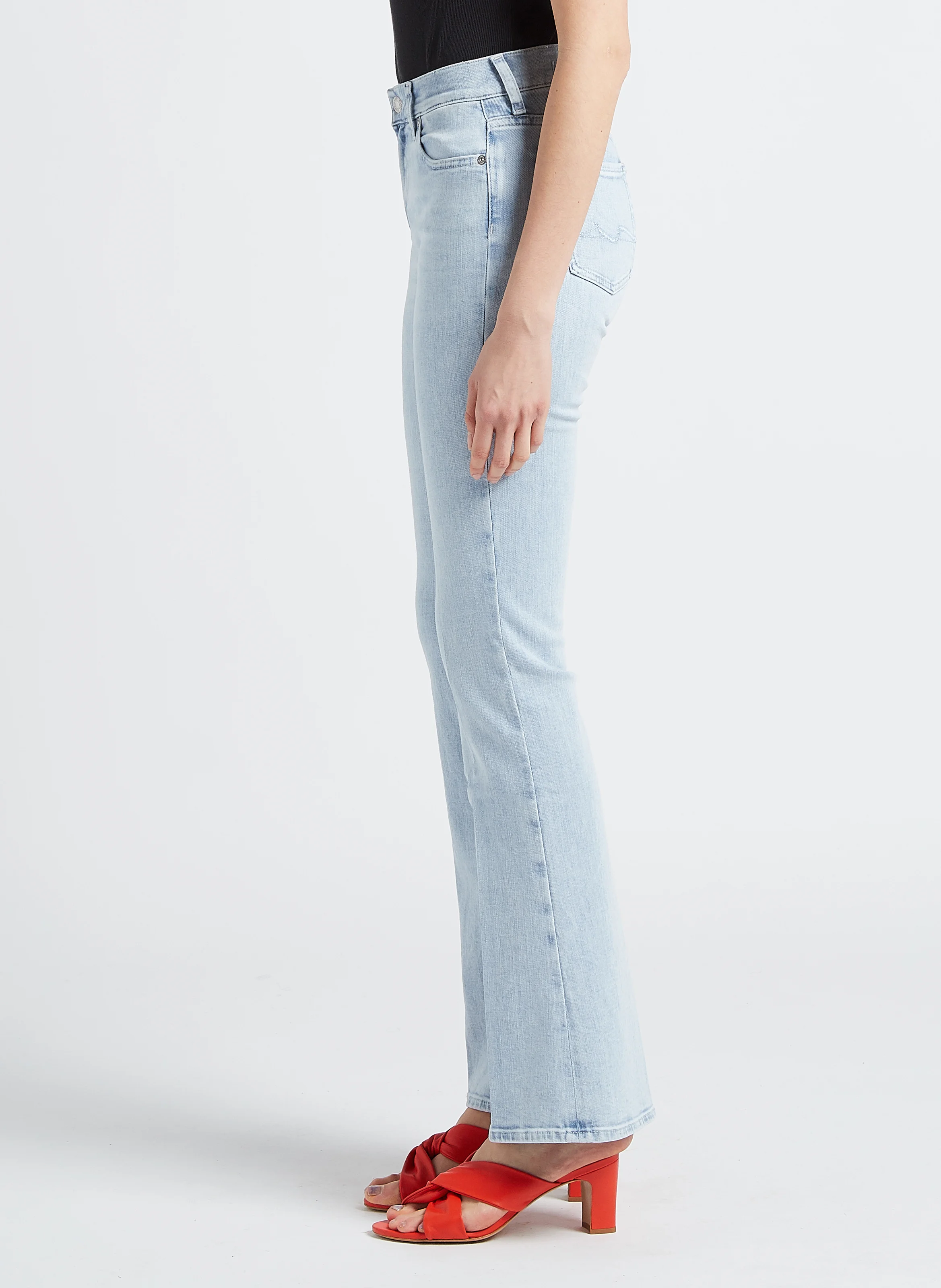 ILLUSION YOUR CHOICE - Jean flare délavé en coton stretch| Bleu