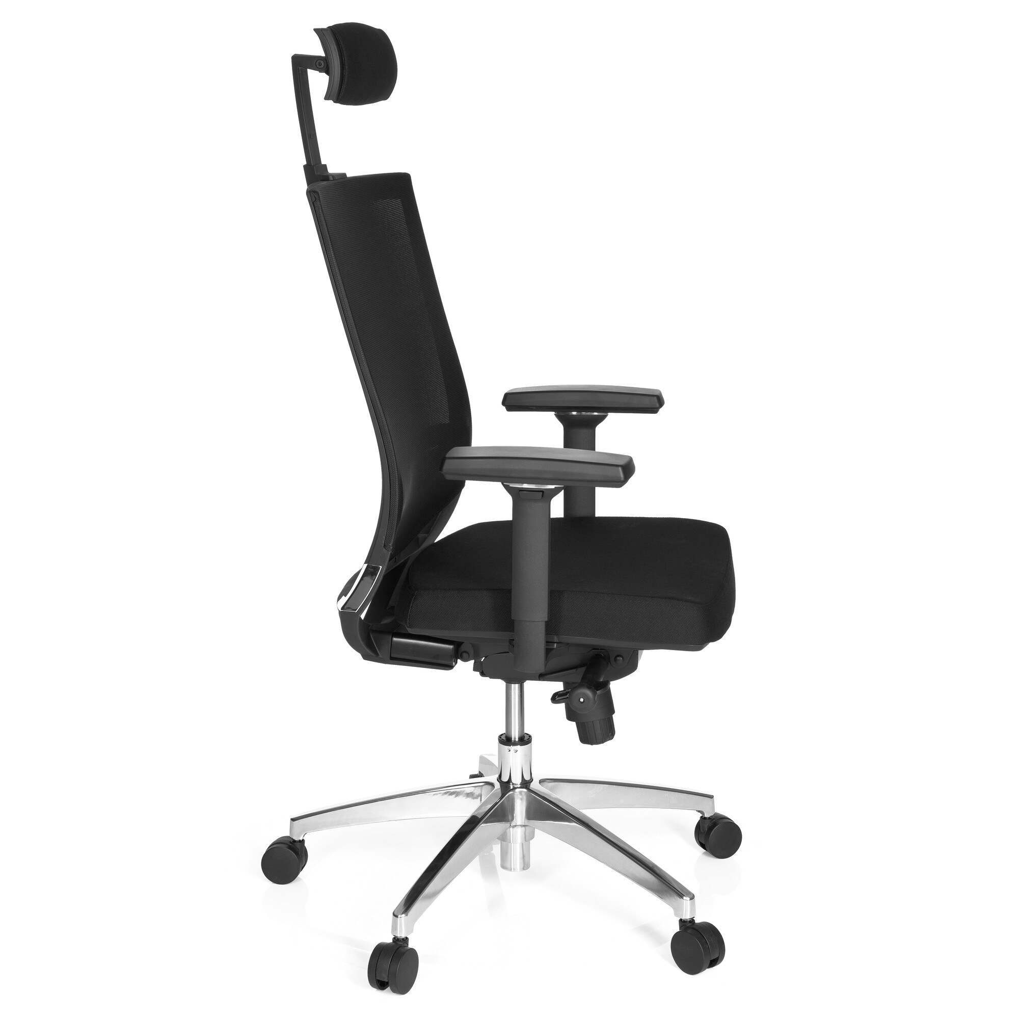 Profi Bürostuhl PORTO MAX HIGH Stoff/Netzstoff mit Armlehnen (höhenverstellbar) hjh OFFICE