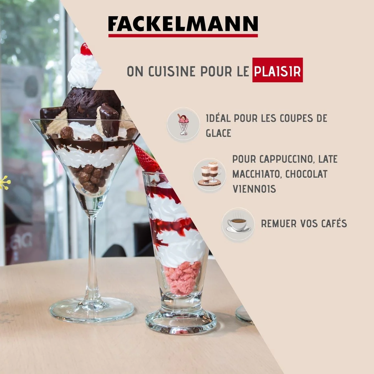 Lot de 3 cuillères à café long manche 20 cm Petit Déjeuner Fackelmann