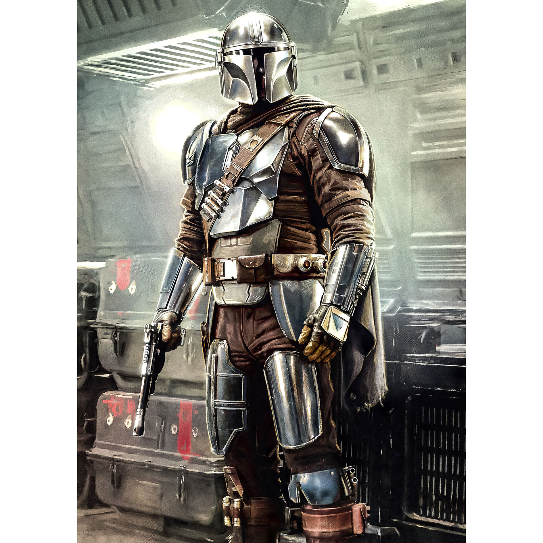 Vlies-Fototapete MANDALORIAN FIGHT POSTURE - 200x280 cm