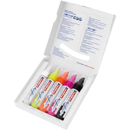 edding 5000 acrylic marker broad set of 5 assorted neon