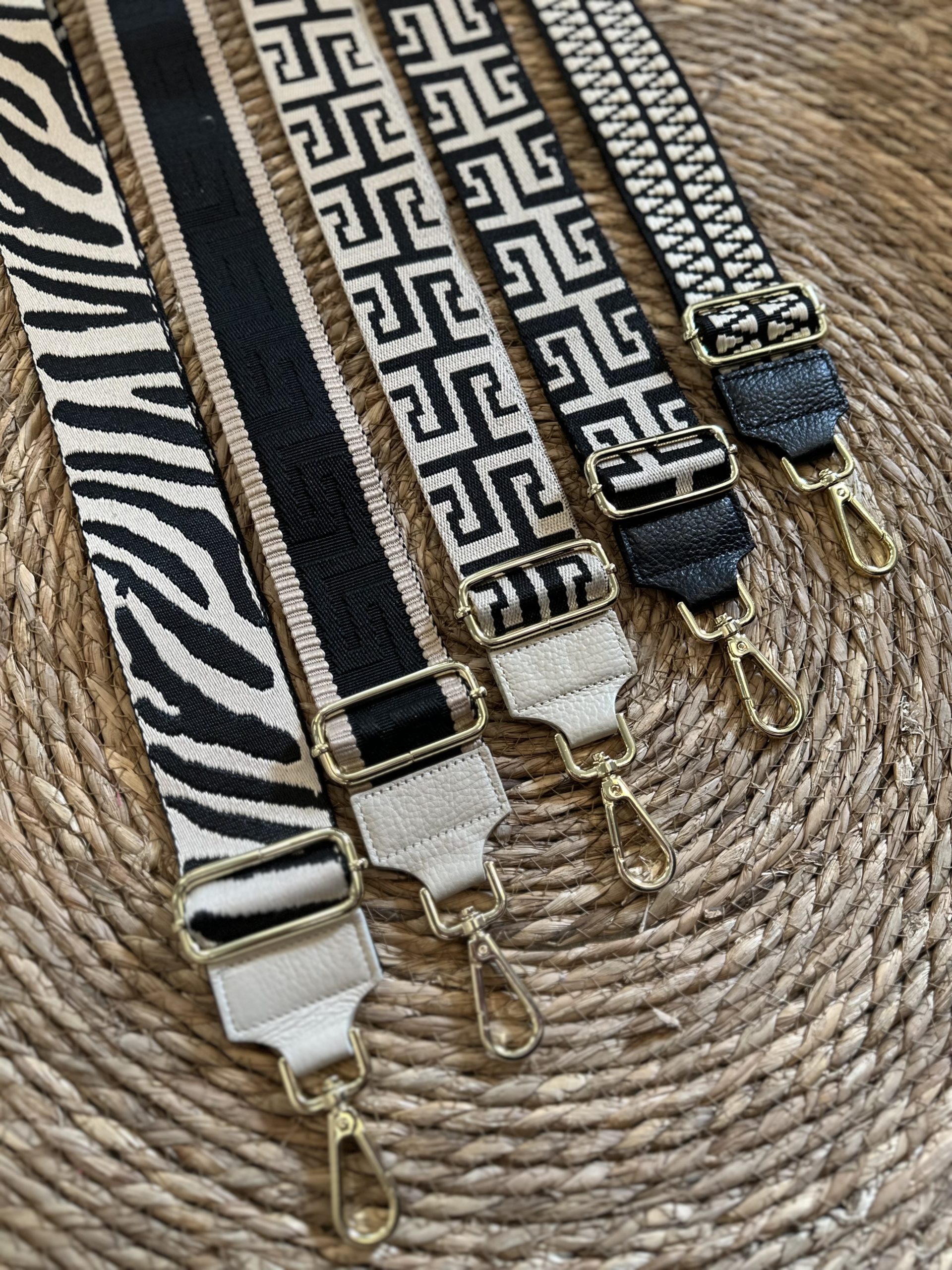 Bag Strap - Zebra Ecru/Zwart - Goud