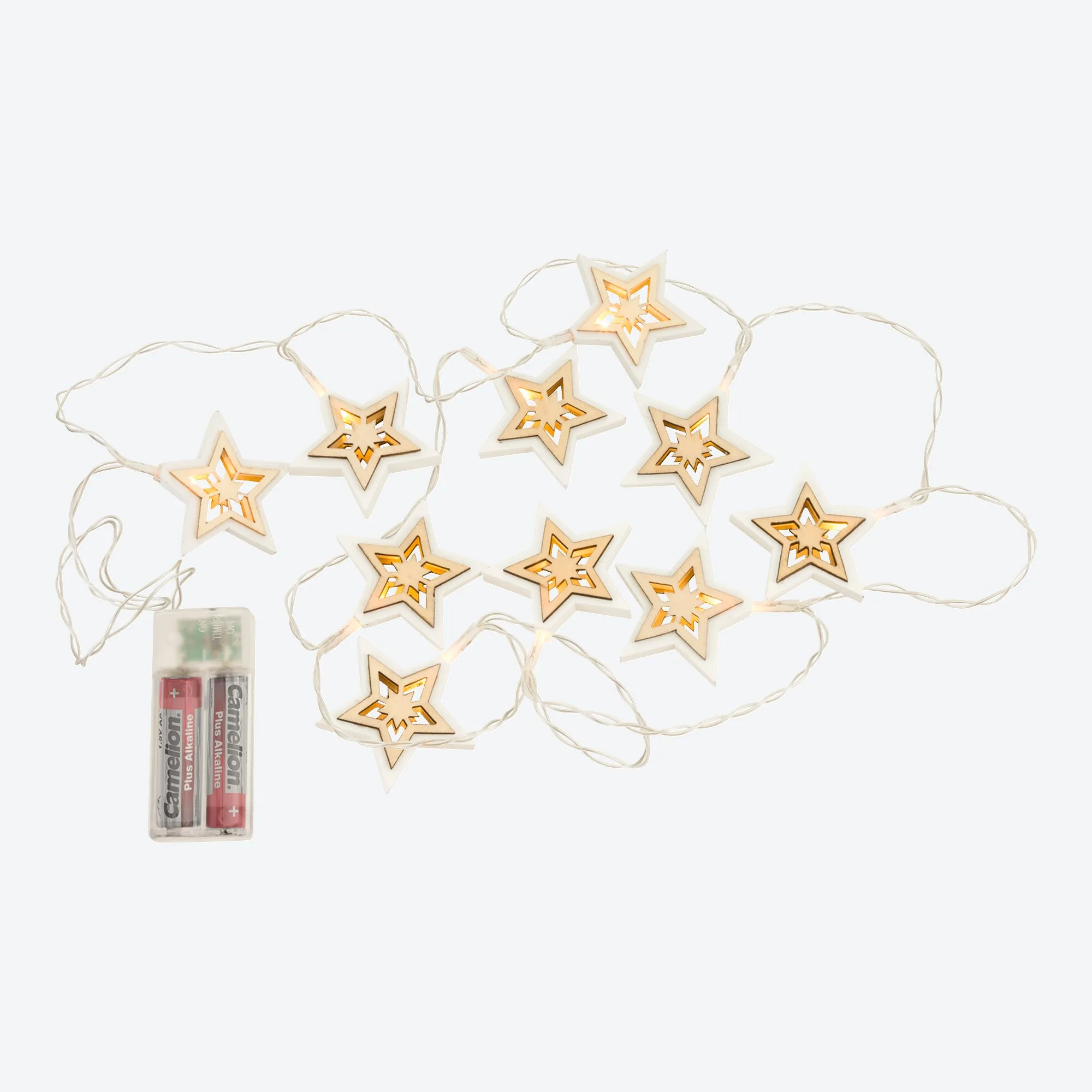 LED-Lichterkette mit Sternen, ca. 165cm