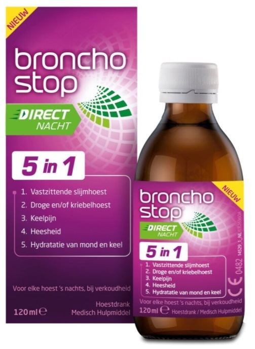 Bronchostop Direct Nacht 5-in-1 Hoestdrank 120ml