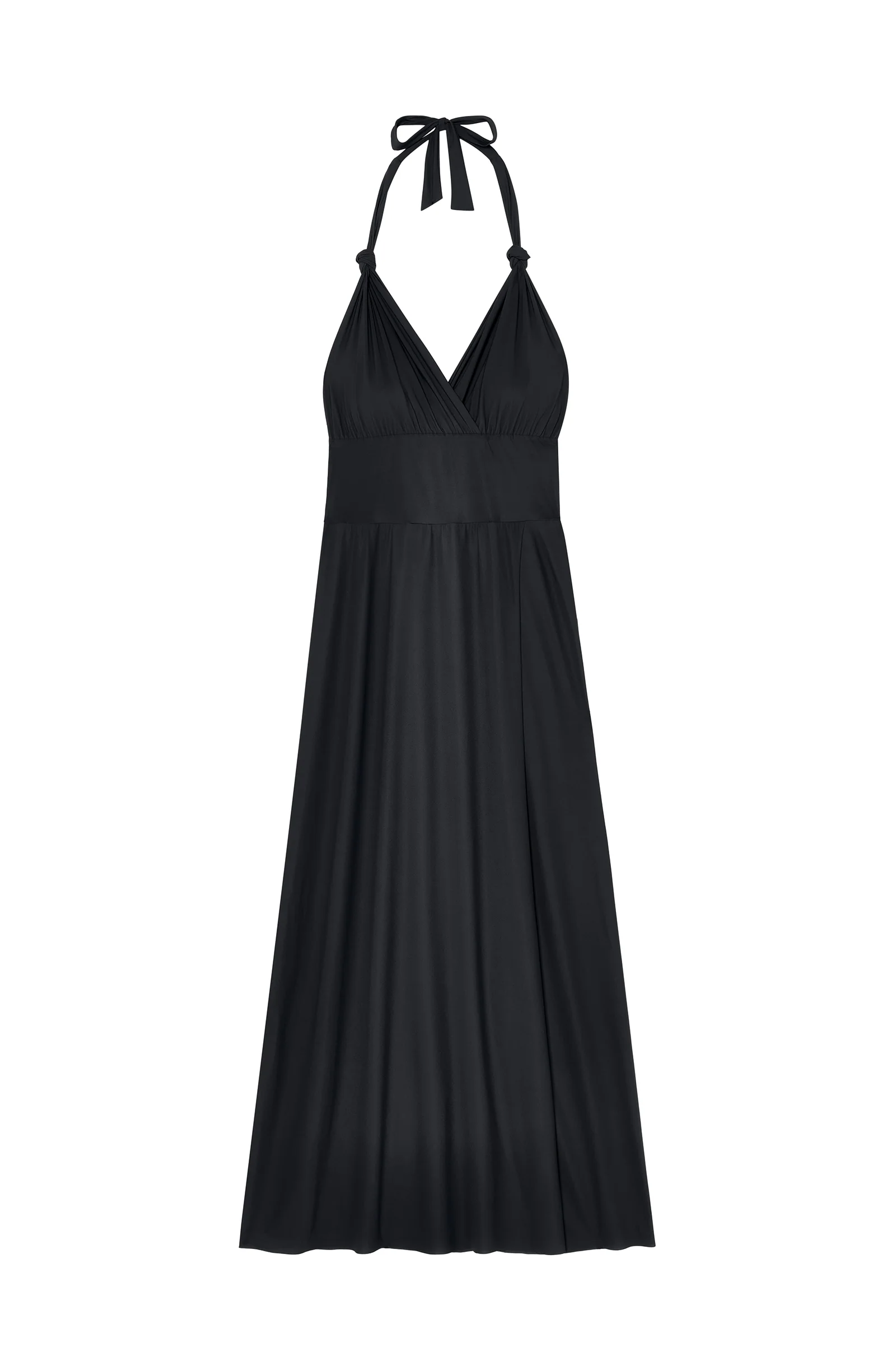 rona Longue robe portefeuille noire dos nu Noir