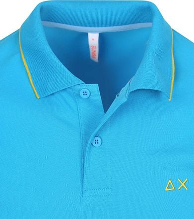 Sun68 Poloshirt Small Stripe Collar Blauw A35110-73 kopen