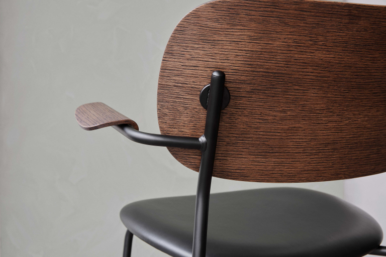 Audo Copenhagen Co eetkamerstoel met arm zitting Siërra 1611 naturel/chroom