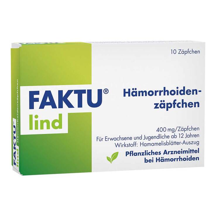 FAKTU lind Hämorrhoidenzäpfchen mit Hamamelis, 10 St