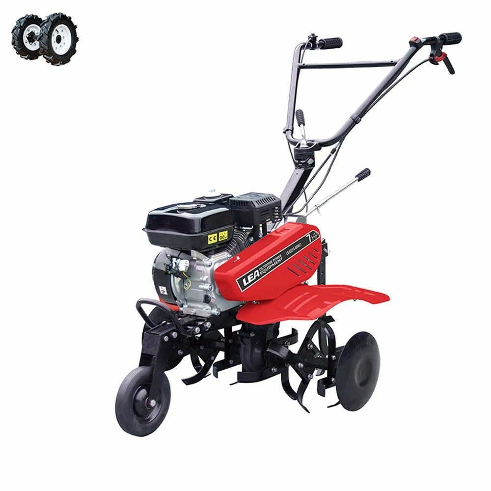 Motobeche thermique 212cc 5,6cv 2 av 1 ar travail 88cm roues agraires lea 80w21