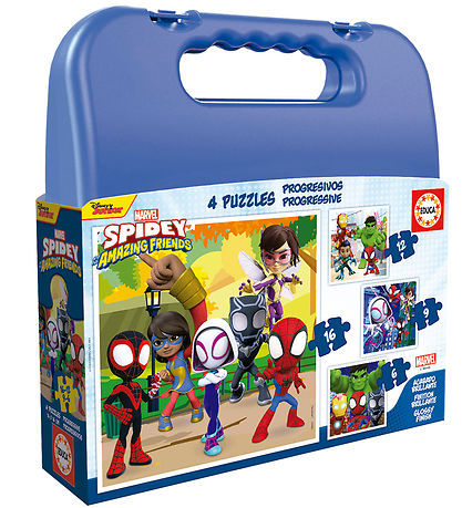 Educa Puzzlespiel - 4 verschiedene - Spidey Ente Sein Erstaunlic