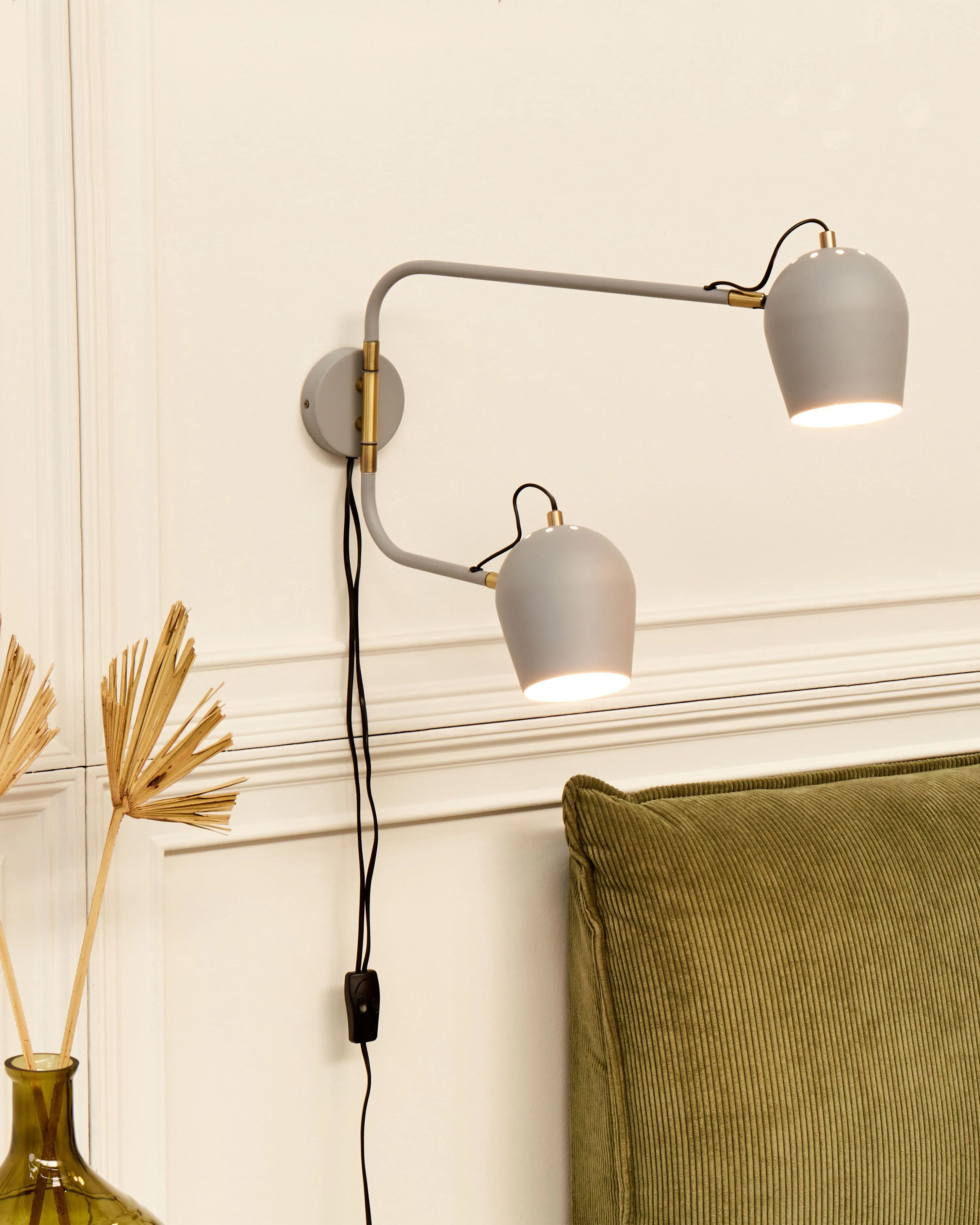 Wandlamp ESTRELLA verstelbaar Metaal Lichtgrijs