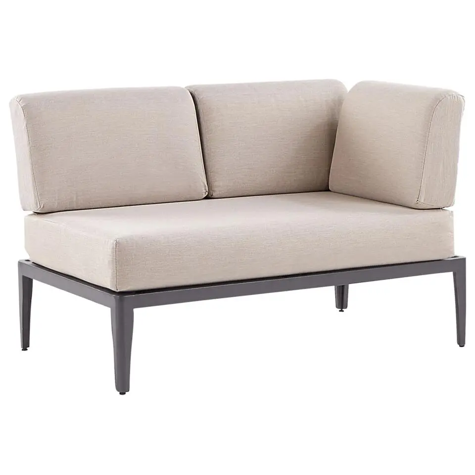Beliani Loungeset RIMA III - Grijs aluminium - Beige kussenset
