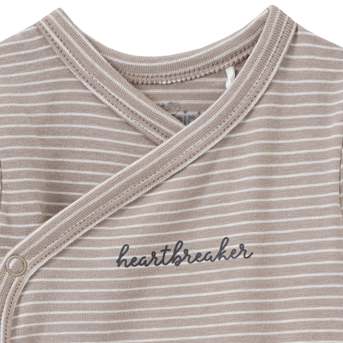 Topomini Newborn Wickelbody mit feinen Streifen beige