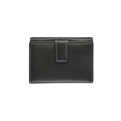 Porte-monnaie fermeture à bouton avec 4 poches fenêtres Dakota - noir - label M
