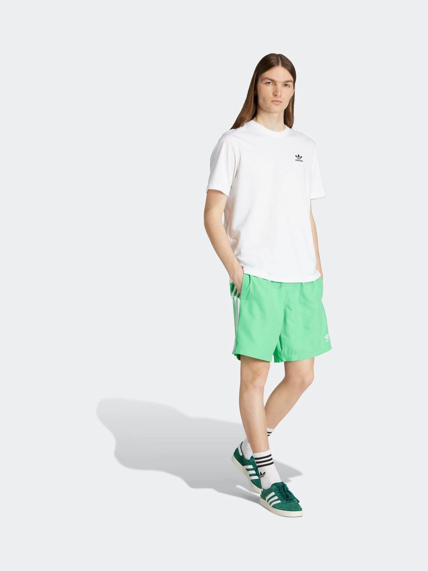 Groen - adidas Adicolor 3-Strepen 8-Inch Zwembroek