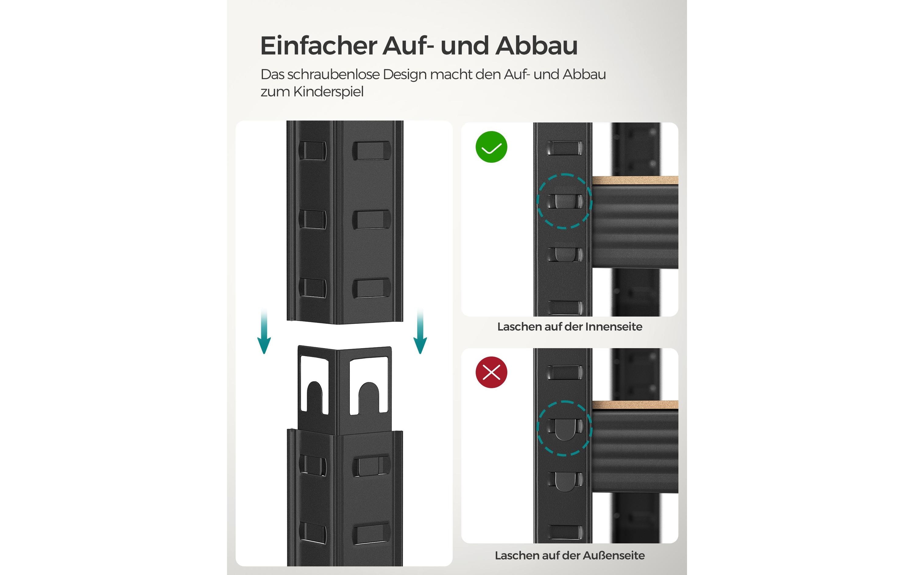 Regal SchwarzLagerregal mit 5 Ebenen