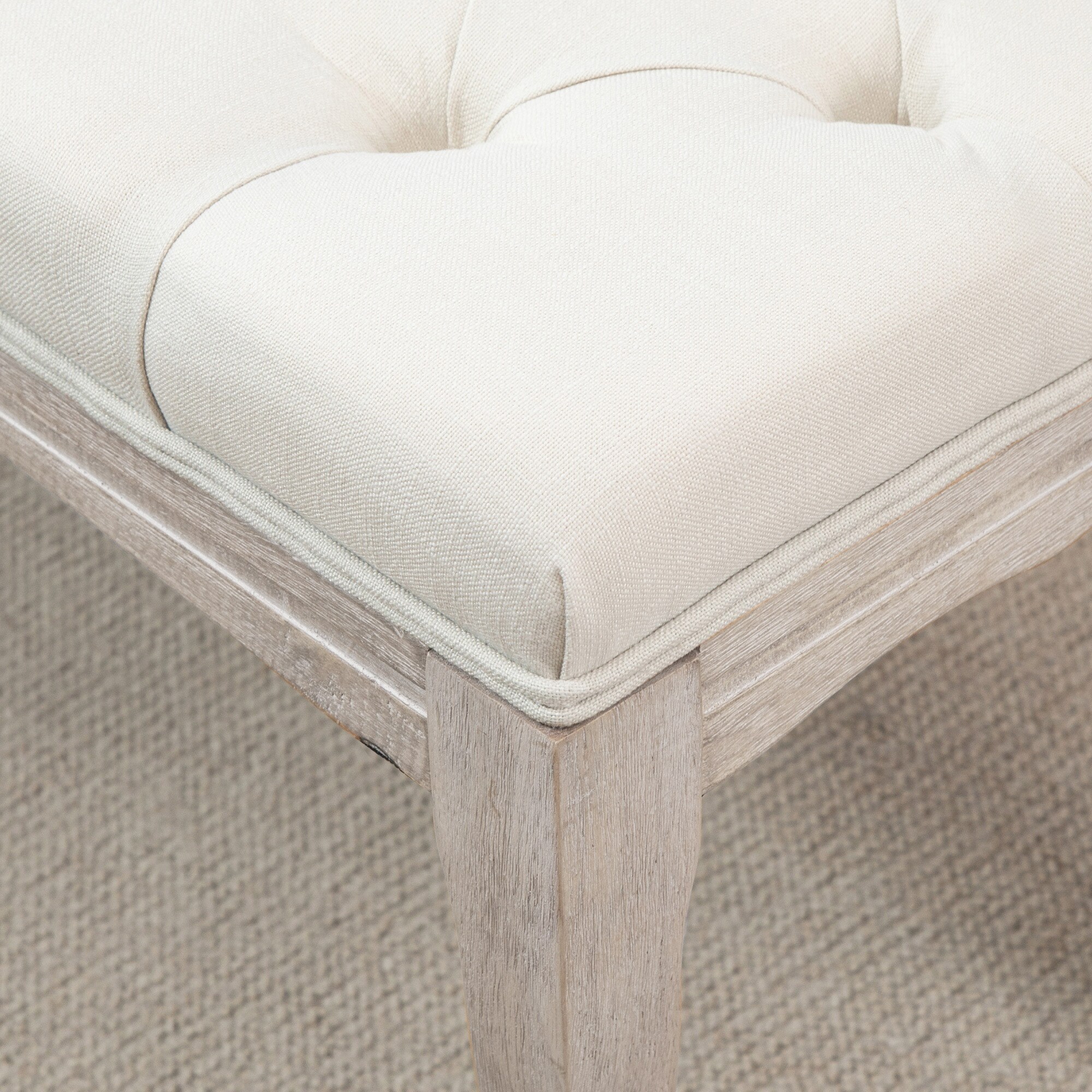 HOMCOM Polsterbank mit getufteten Design beige 110B x 38T x 49H cm