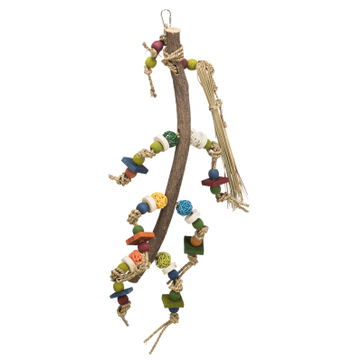 Trixie Holzspielzeug für Vögel mit Weidenbällen 56cm