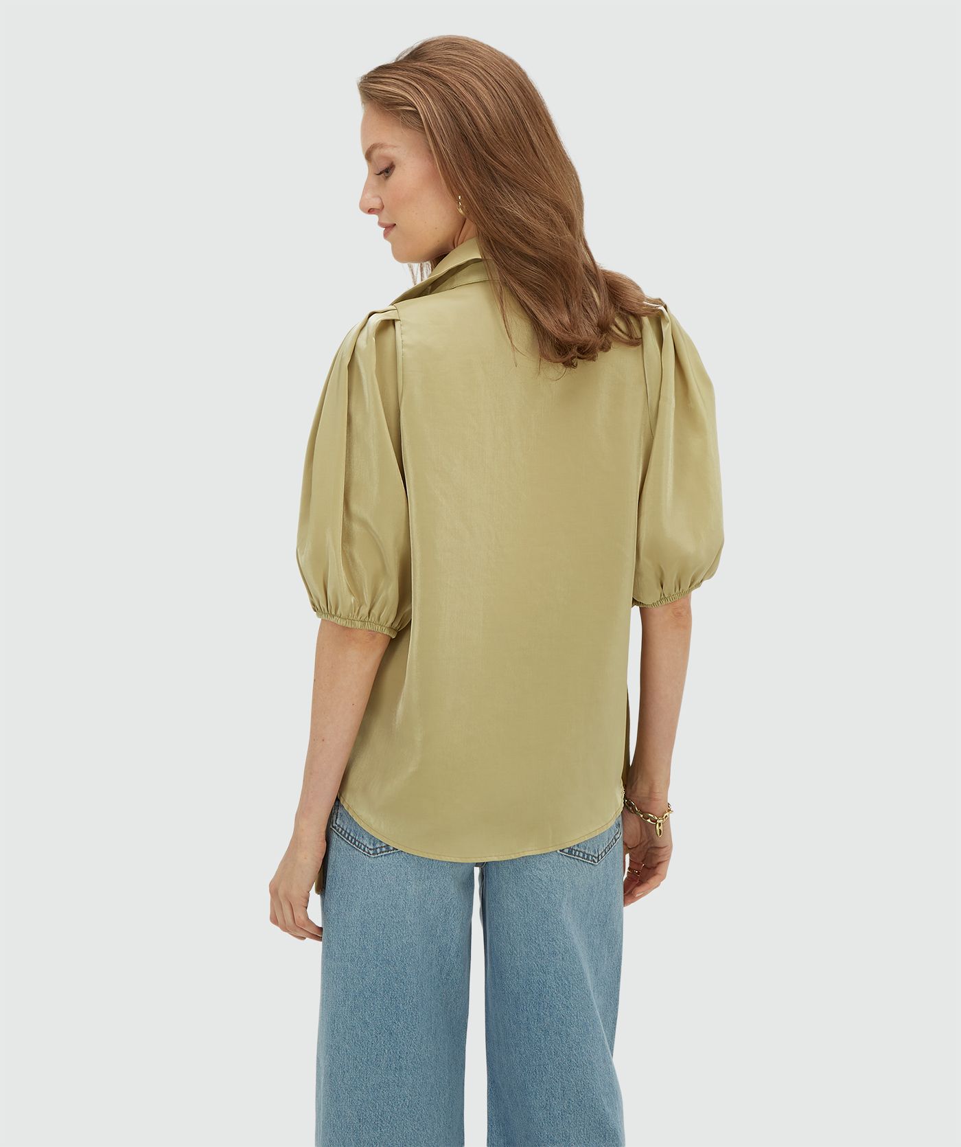 JV-SYLVIANA regular fit blouse - dark pistachio