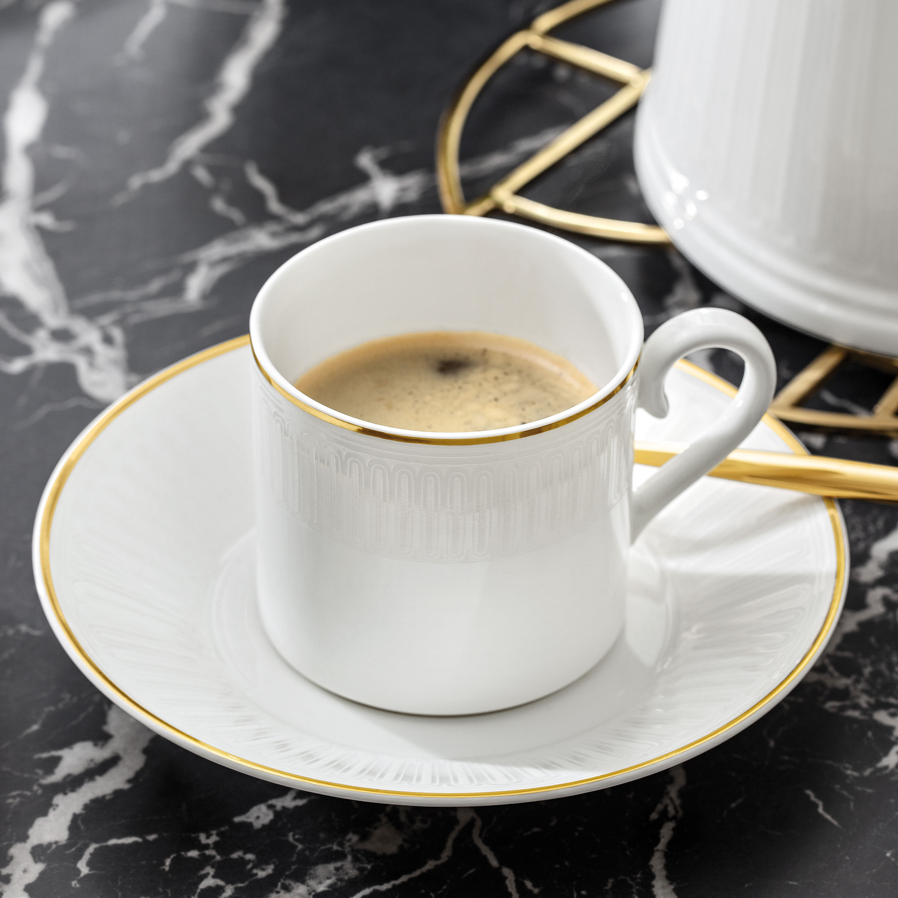 Chateau Septfontaines Coffee cup saucer White, 6.2'', Premium Bone Porcelain