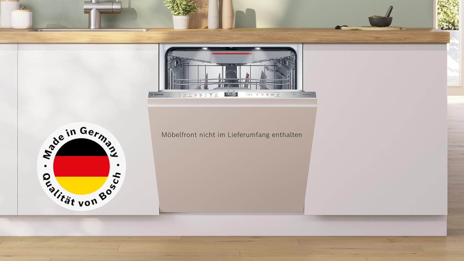 Bosch SBV6ZCX16E Serie 6 XXL-Geschirrspüler 60 cm, vollintegrierte Spülmaschine, Besteckschublade, Made in Germany, Extrem leise, Intelligent Programm, Max Flex Körbe, Rackmatic, Home Connect