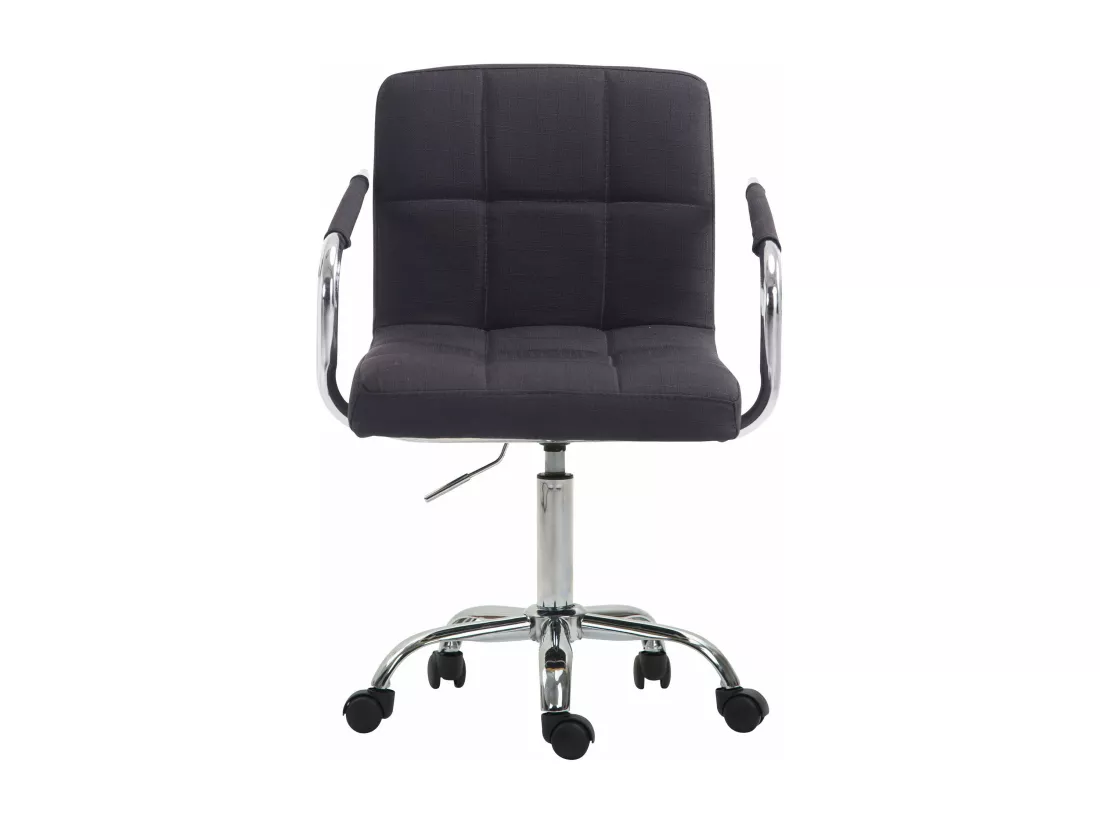 Chaise de bureau - Tissu & Métal chromé - Noir - Lucy V2