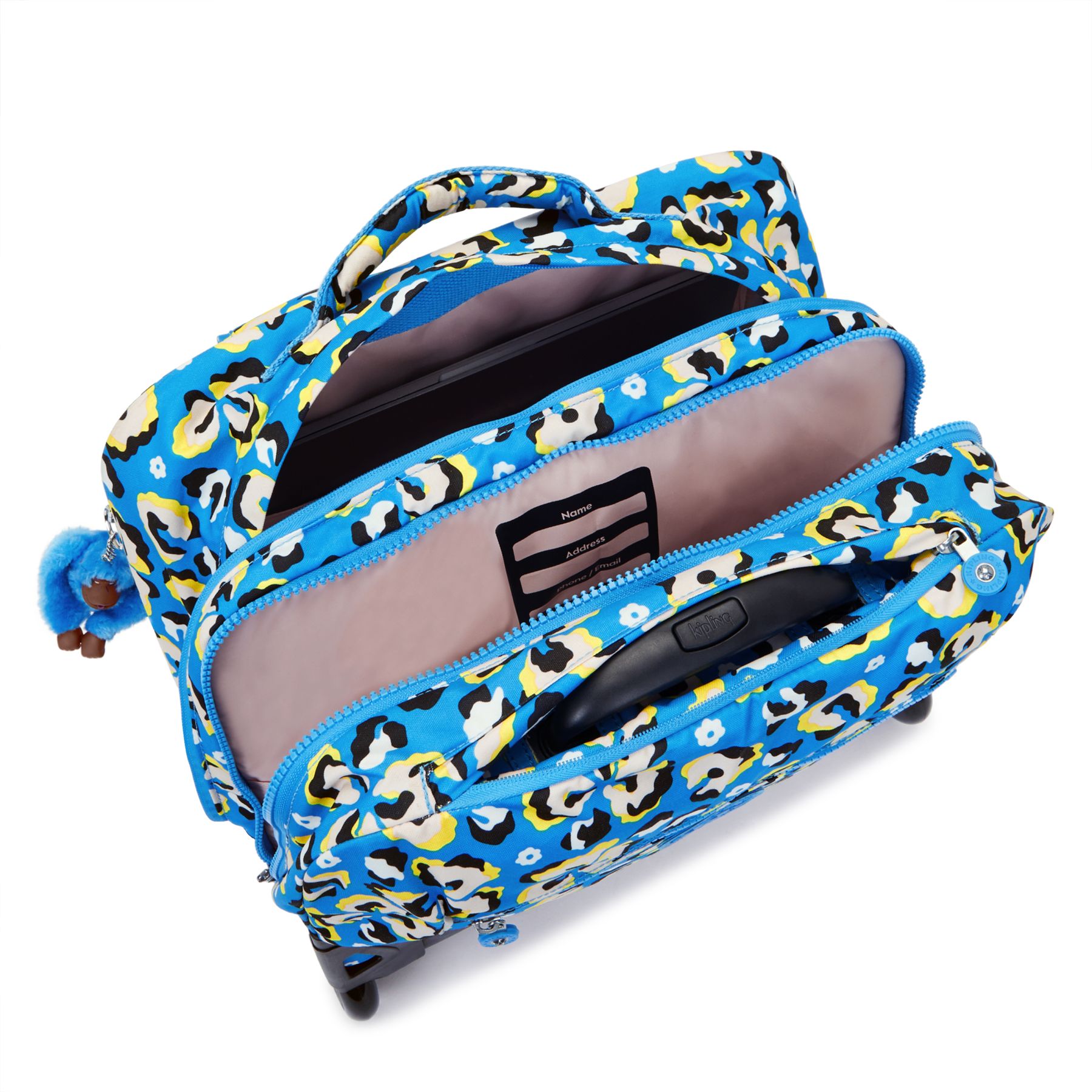 GIORNO Grand sac à dos à roulettes avec compartiment pour ordinateur - Leopard Floral