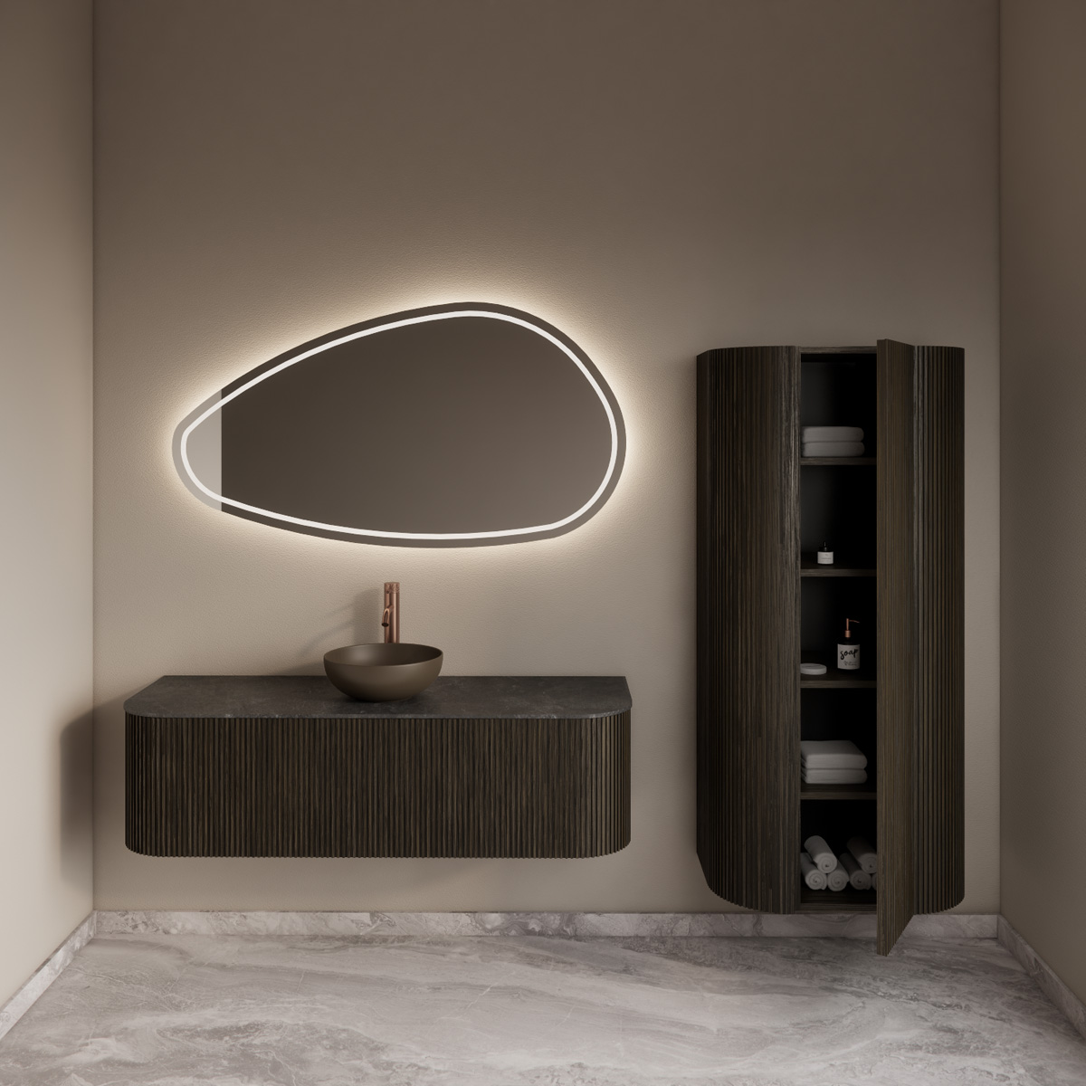 Gliss Design Alluro kolomkast 160cm charcoal