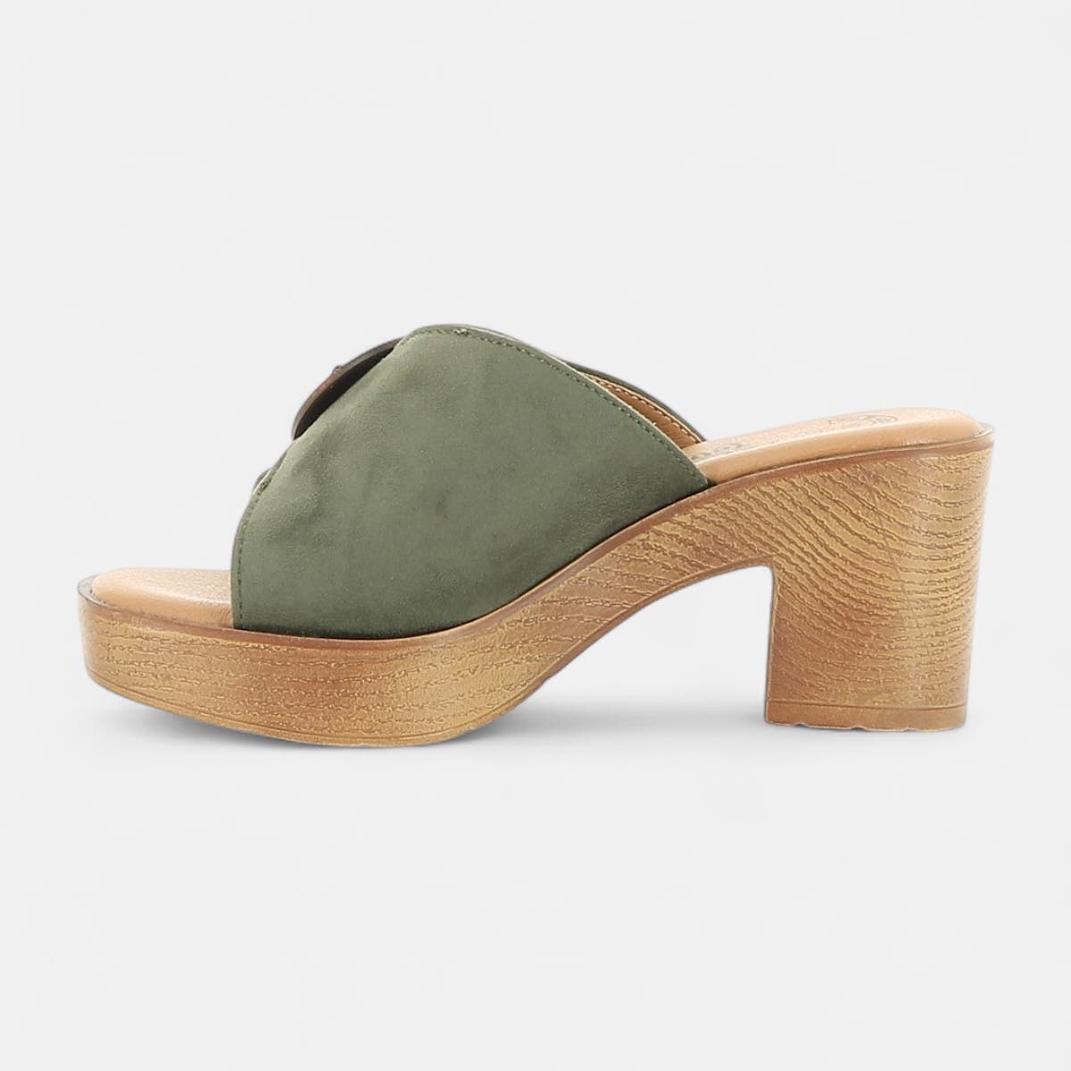 Mules à talon Femme kaki